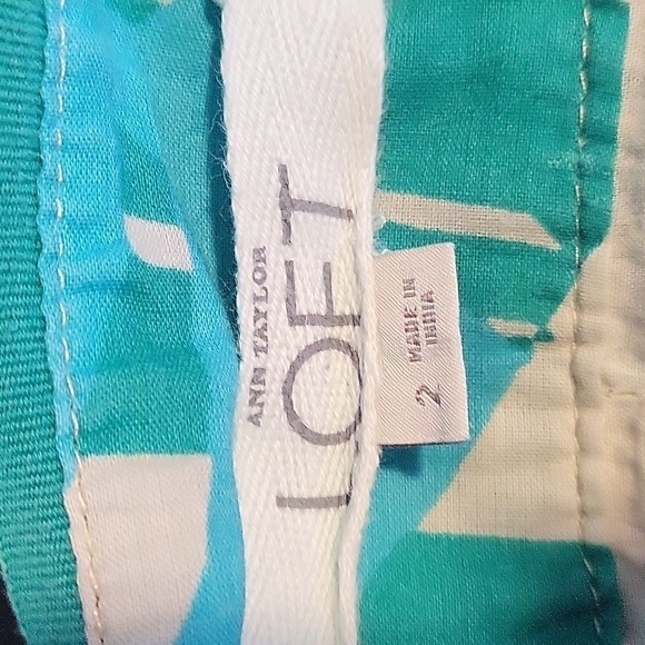 Ann Taylor Loft Vintage Palm Print Cotton Skirt - Size 2 - Picture 7 of 8